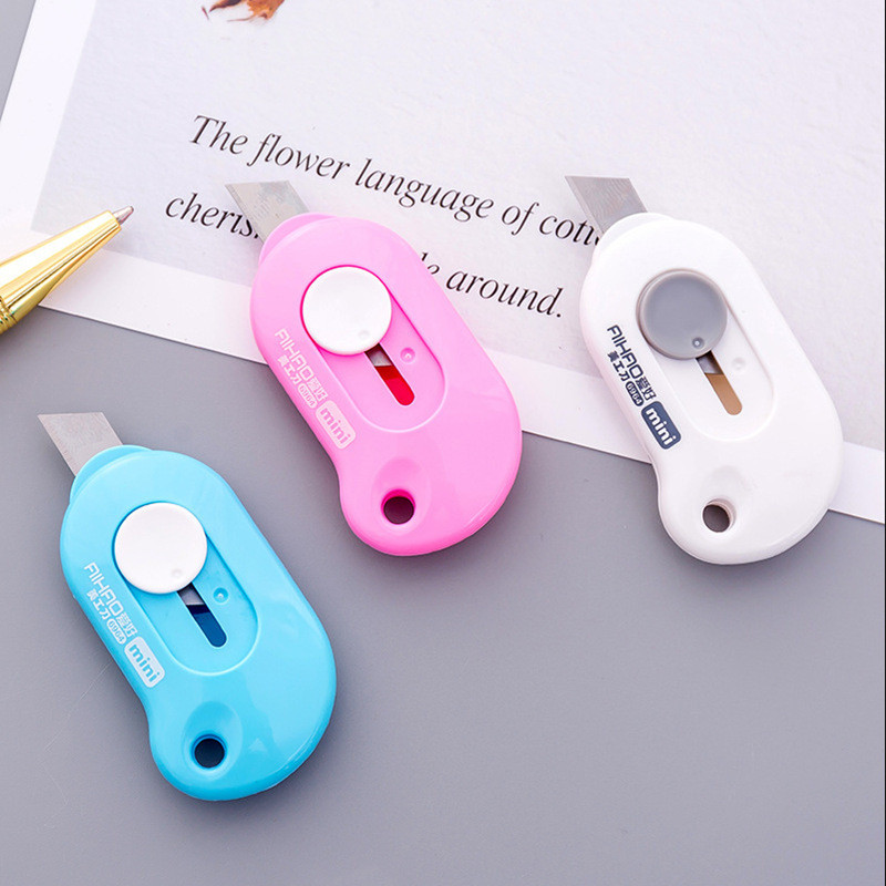 

1 Pc Cute Solid Color Mini Portable Utility Knife Paper Cutter Cutting Paper Razor Blade Office Stationery Escolar Papelaria