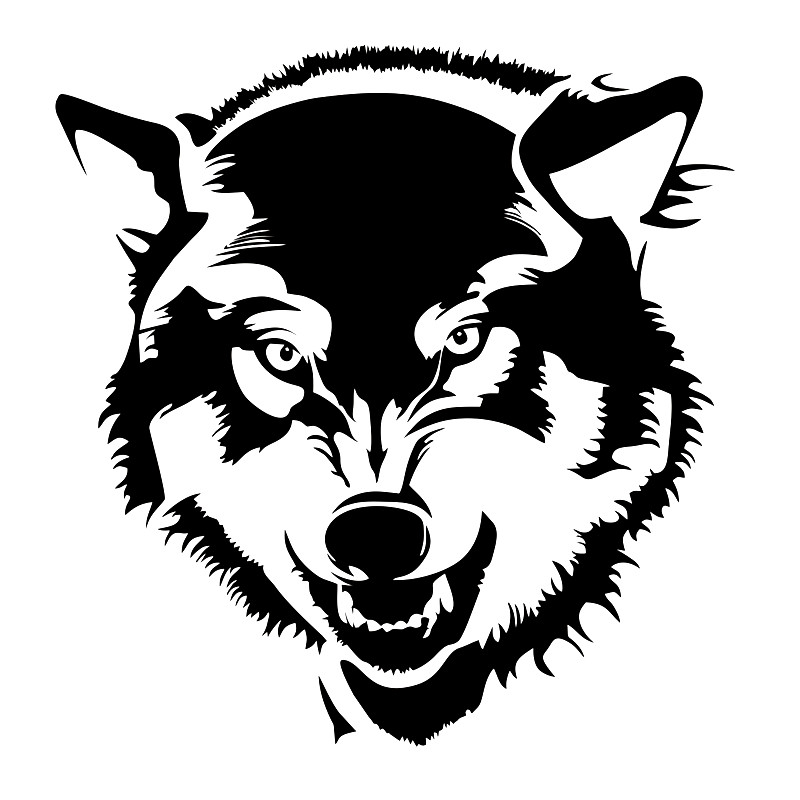 

40148# Black Transparent e-Cut Vinyl Decal Wolf Car Sticker Waterproof Auto Decors on Car Body Bumper Rear Window