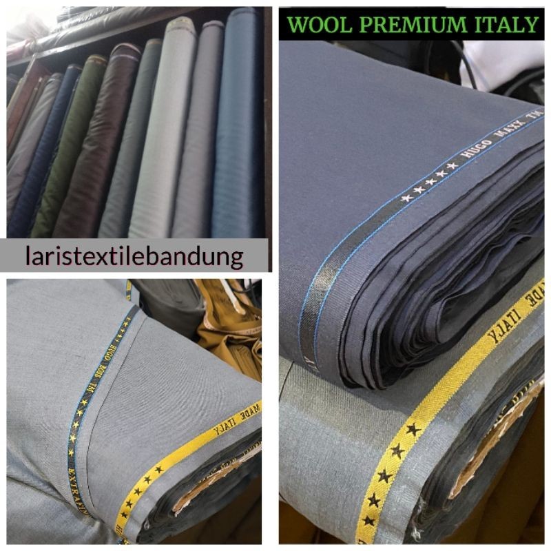 kain semi wool Abu muda bahan  setelan dinas kantor bahan celana formal seragam pdh safari pria wani