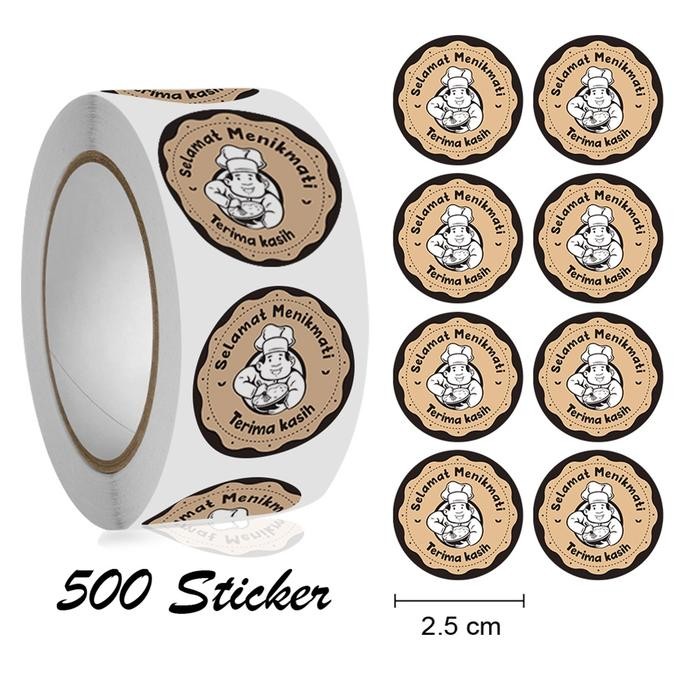 

MALL - 500Pcs Stiker Thankyou SELAMAT MENIKMATI Sticker Terima Kasih Serbaguna Makanan Packaging Lebaran STC10 Kertas Plastik Roll Paper - SM-01