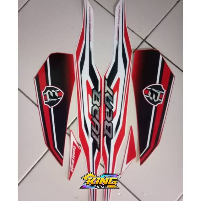 Stiker motor honda beat cbs-iss 2019 merah putih
