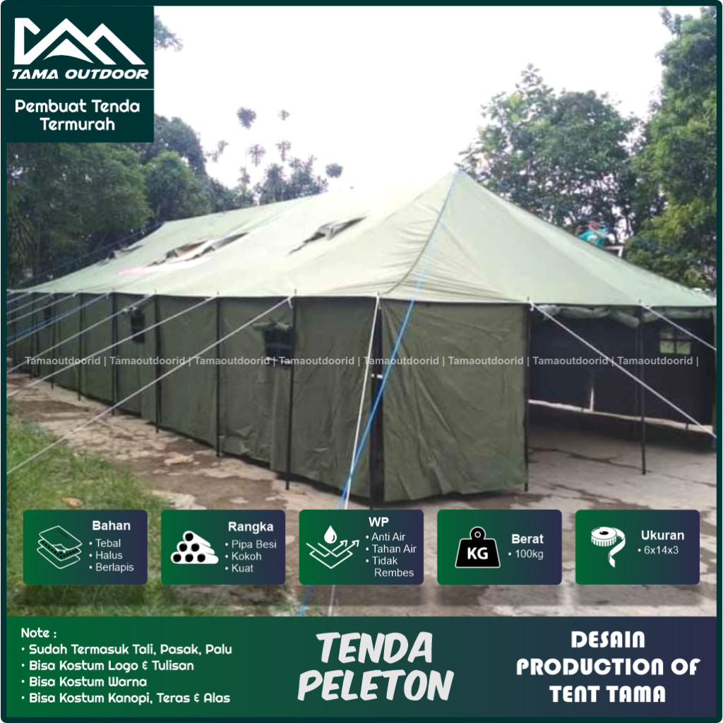 Tenda Pleton- Peleton Regu Barak - Pengungsi TNI Pramuka Camping 6x14