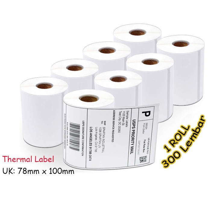 

JW-S Label Thermal 78x100 Kertas Sticker Barcode 78 X 100 mm Isi 300 Pcs