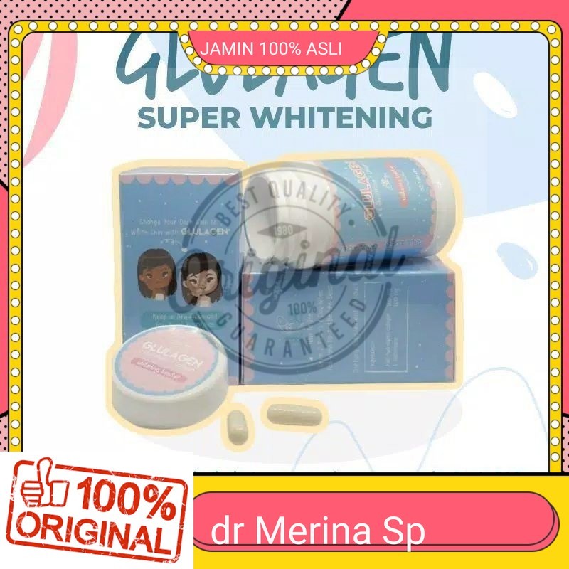 100% ASLI GLULAGEN BY JASMAN SOLAH ASLI ORIGINAL KAPSUL PEMUTIH BADAN/KULIT ALAMI WHITENING CAPSULE