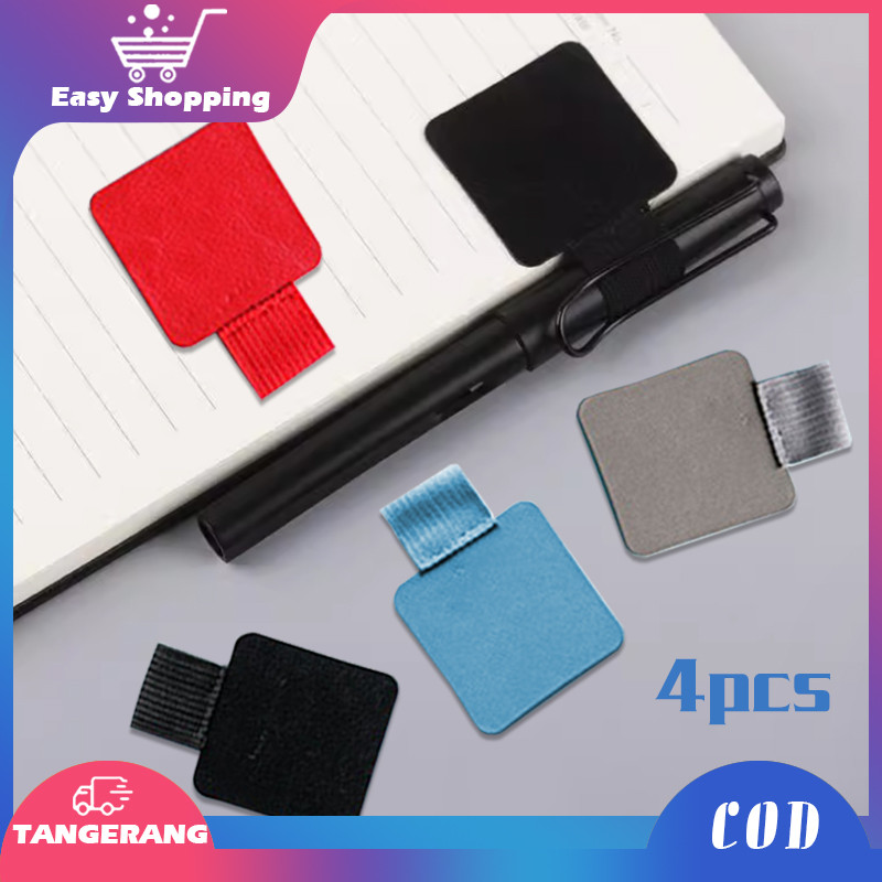 

4pcs Leather Clip Pen Holder Kulit Asli Traveler Notebook Pen Holder Dengan Lengket