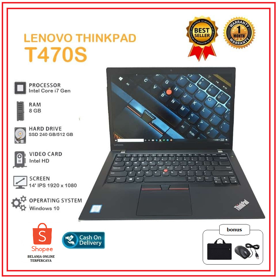 Laptop Taouchscreen Lenovo Thinkpad T470S i7 GEN 6 RAM 16GBB/1TB