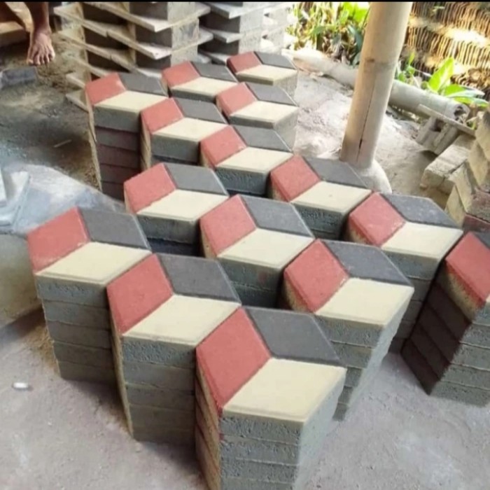 AU paving block paving 3 dimensi konblock 3 dimensi paving warna