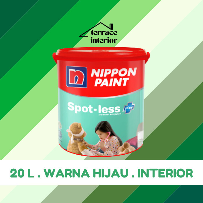 Cat Tembok Spotless Plus Nippon Paint Interior Warna Hijau 20 Liter