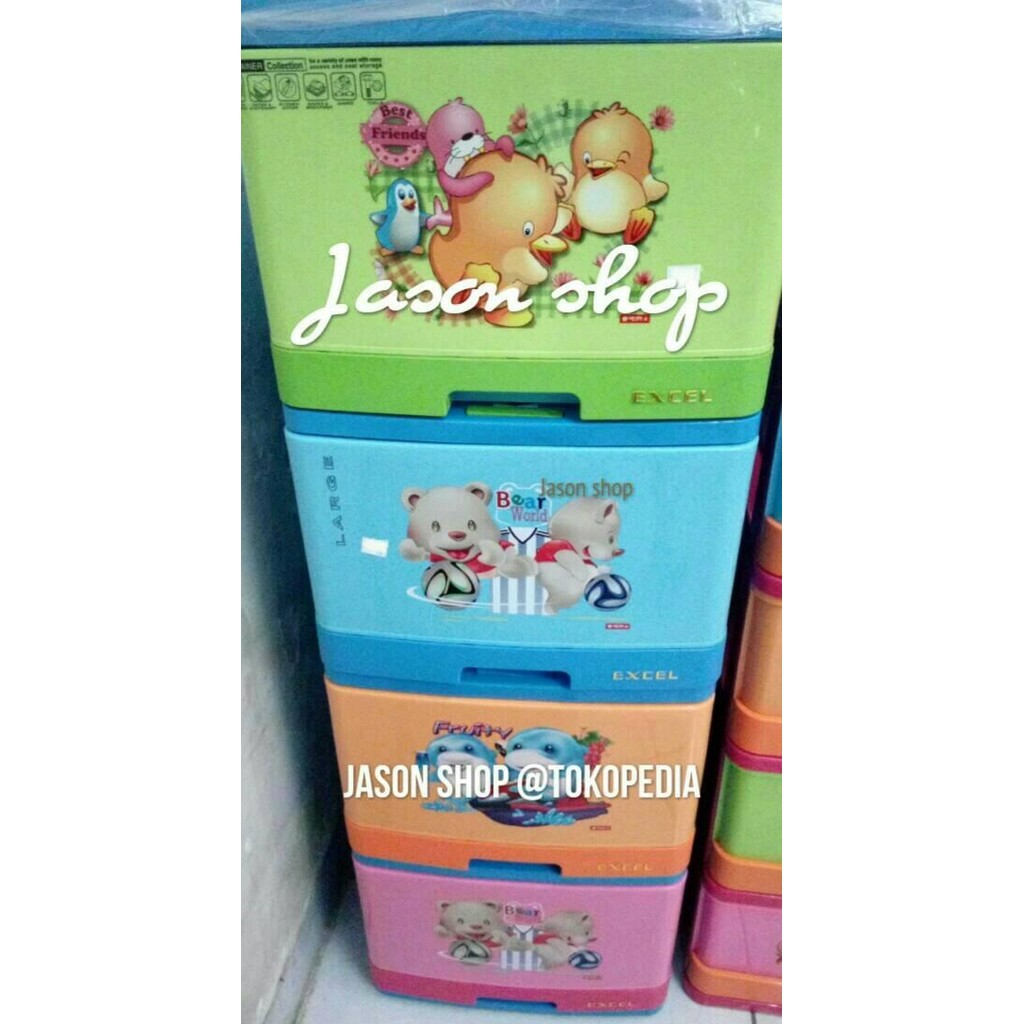 Lemari plastik/lemari serbaguna Lion Star Excel Large susun 5