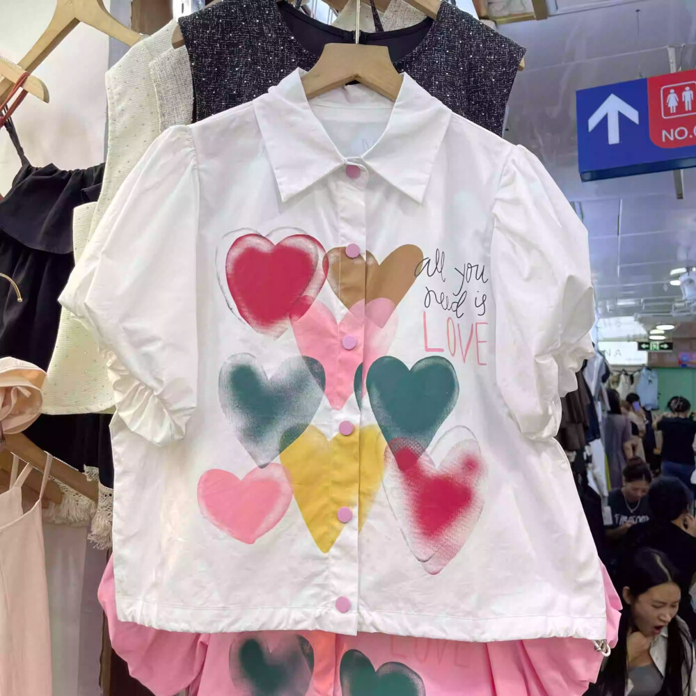 CHICMORE Kemeja Pendek Lengan Lucu Longgar untuk Wanita