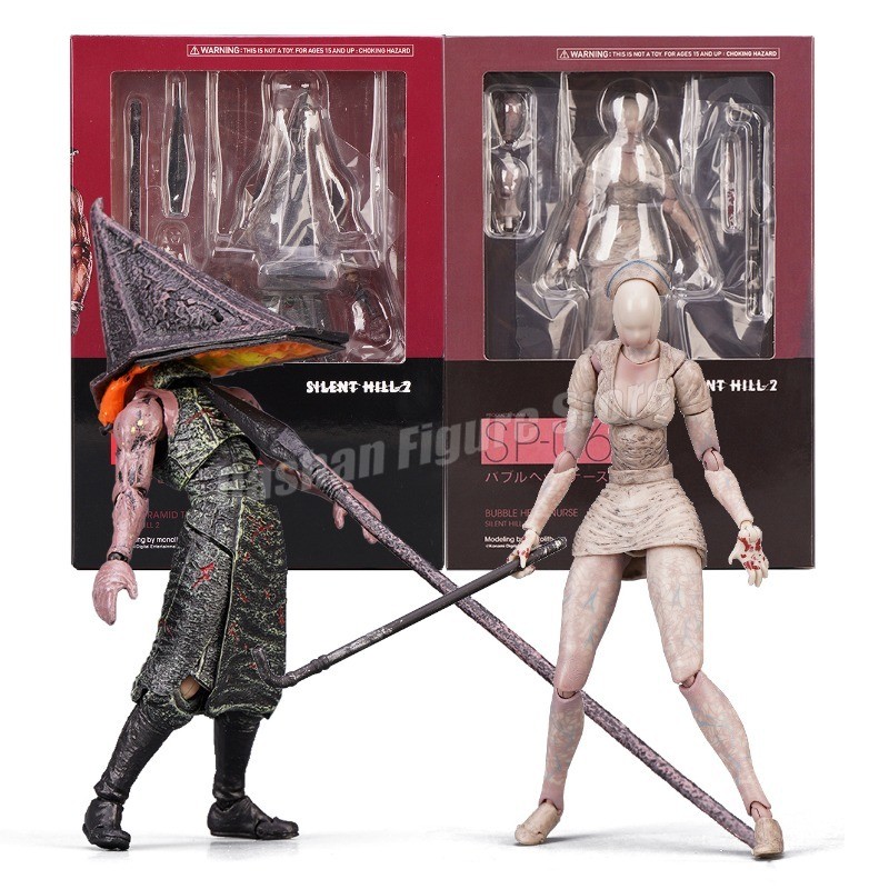 Figma Sp-055 Silent Hill Pyramid Head Action Figure 17cm Red Pyramid Thing Revelation 3D Figure PVC 