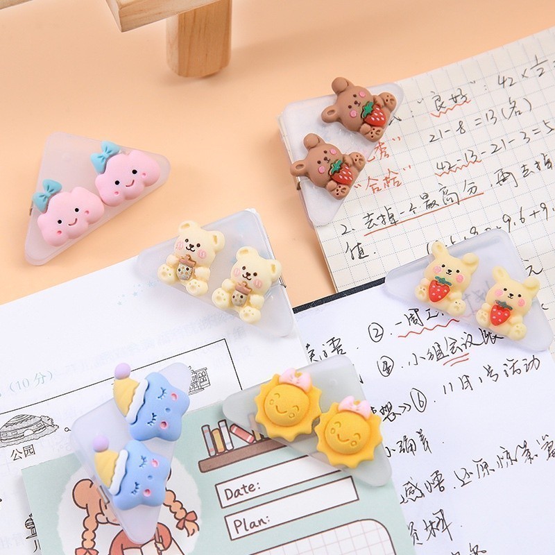 

Penjepit Kertas Klip Sudut Kertas Segitiga Push Pin Karakter Lucu Akrilik 978