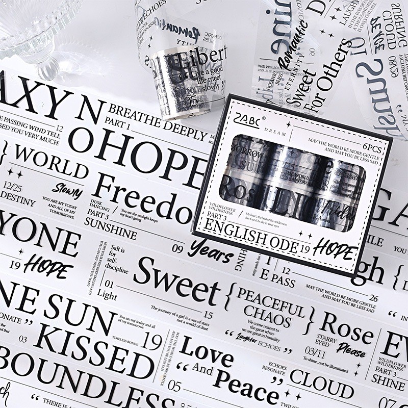 

[Gongjin] Share Box English Ode Hope EOH Pet Sticker Roll Stiker Quotes Tulisan Kata Washi Tape