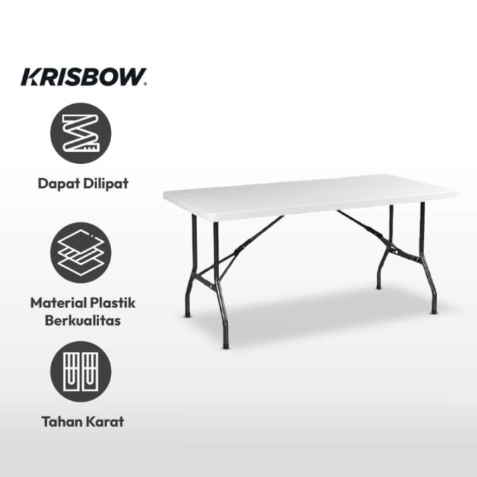 Meja Lipat Portable Outdoor KRISBOW Meja Serbaguna HDPE