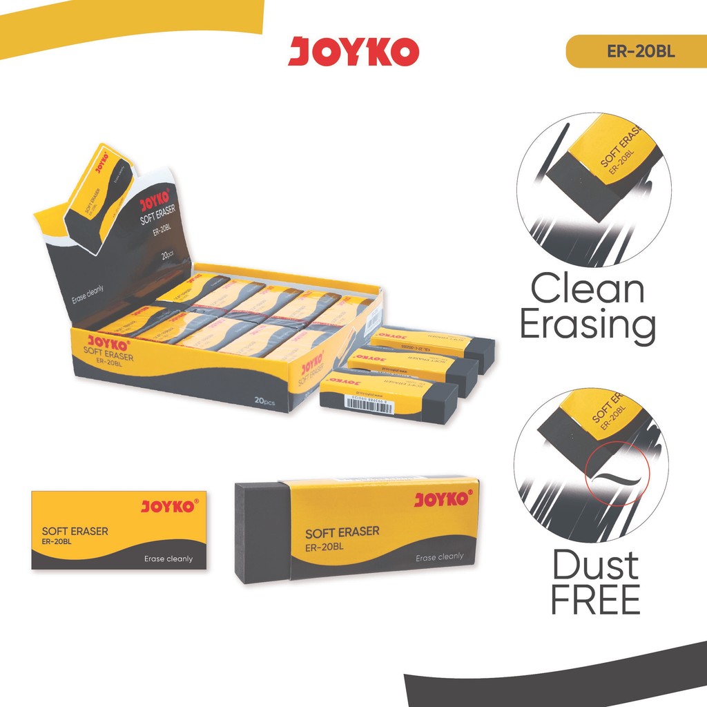 

JOYKO Eraser Penghapus 1 Pack ER-B20BL Isi 20 Pcs
