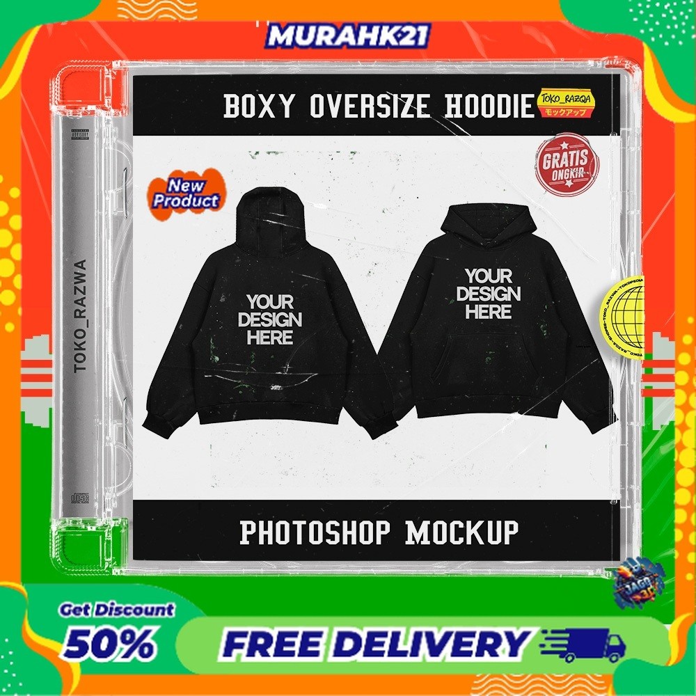 Photoshop Mockup - Boxy Oversize Hoodie - 080924 NEW MOCKUP