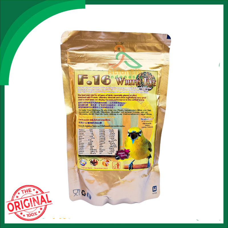 Nutribird F.16 White Eye pleci Pouch Voer untuk burung ocehan