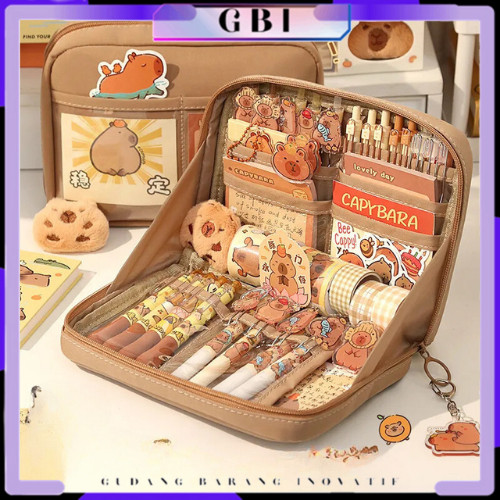 

6.6 GBI Tempat Pensil 12 Sekat Kotak Pensil Model Polos Bahan Kanvas Ukuran Jumbo Pouch Tempat Alat Tulis 90° Kapasitas Besar Perlengkapan Sekolah Kantor 12 Layer