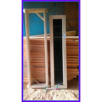 Kusen Jendela Kayu 1 Set Kusen + Daun Jendela + Kaca 5mm + Loster