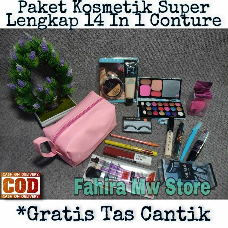 Make Up 1Set Maybelline Lengkap 14 In 1 / Paket Kosmetik Maybelline Lengkap / Paket Kosmetik Lengkap
