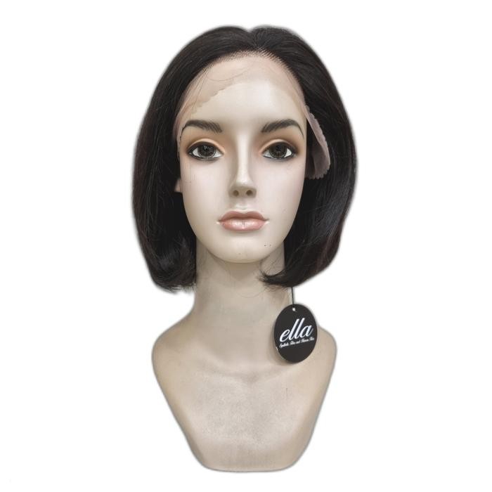Wig Human Hair Wig Rambut Asli Half Lace HHHL102 Hitam Natural