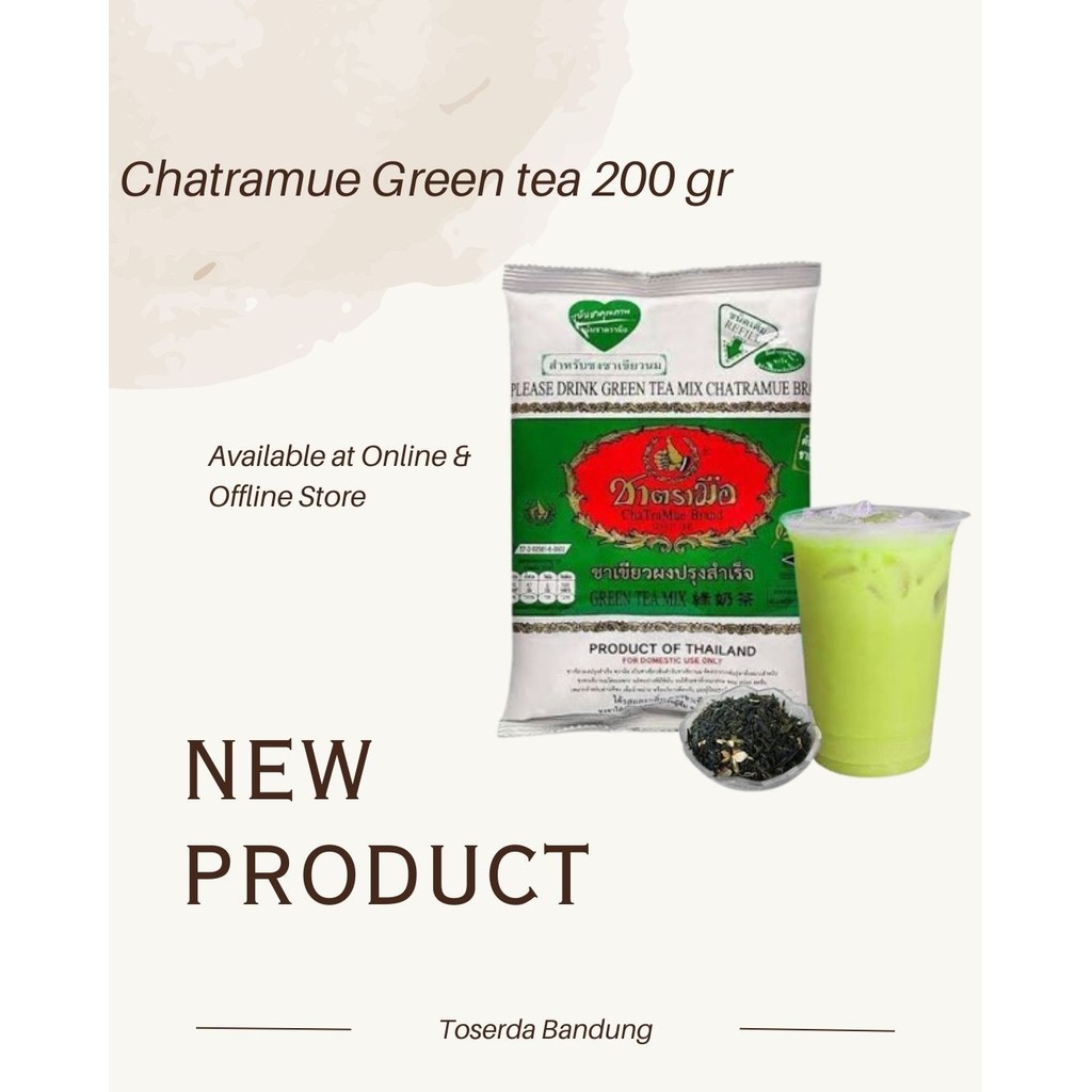 

Chatramue Green Tea 200gr - Teh Hijau Thailand Original | Teh Susu Thai Tea Mix Halal