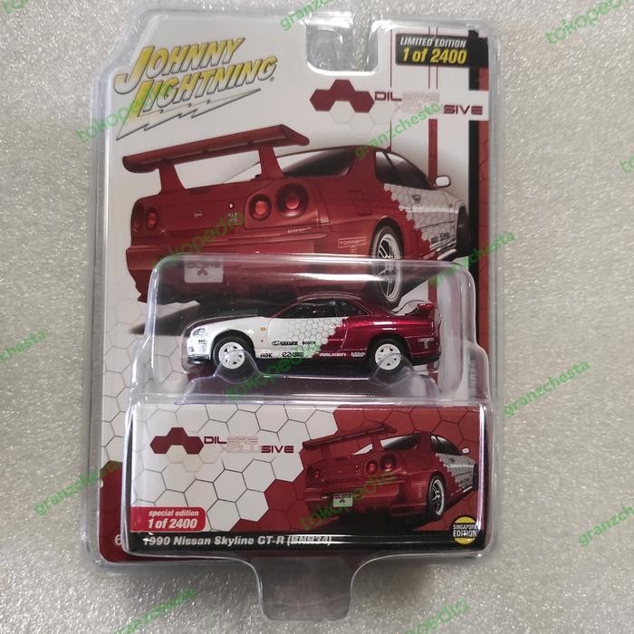 DIECAST JOHNNY LIGHTNING 1999 NISSAN SKYLINE GT-R BNR34 DILSRE EXCLUSIVE