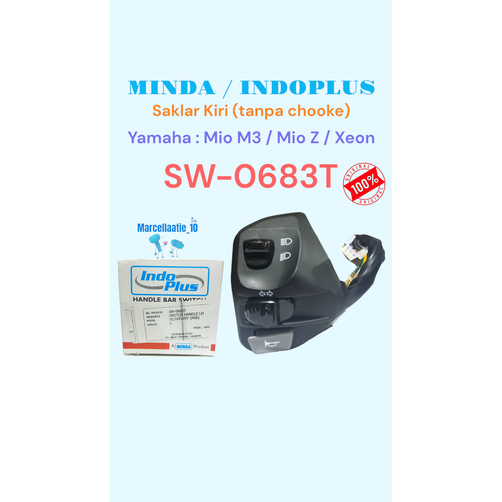 1 PCS MINDA INDOPLUS  SW-0683T SAKLAR KIRI YAMAHA MIO M3 MIO Z XEON SAKLAR KIRI SEN KLAKSON LAMPU MO