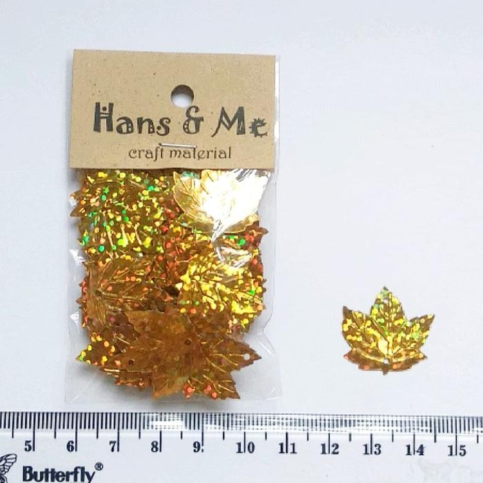 Payet Manik Daun Anggur Emas Laser