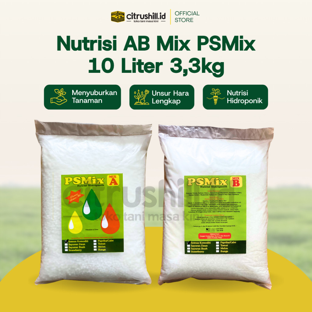 PROMO AB MIX PS MIX 10 LITER 3,3Kg - AB MIX HIDROPONIK - NUTRISI AB MIX TERLARIS