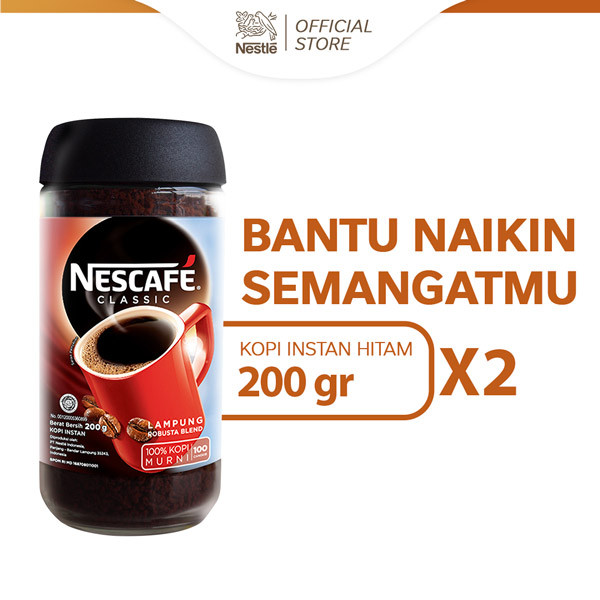 

Nescafe Classic Kopi Instan Robusta Blend 200 gr x 2