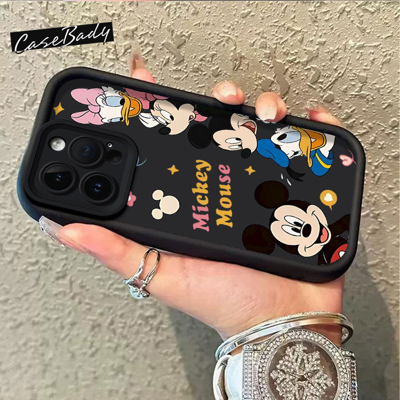 Mickey Untuk Case iphone 11 12 13 pro max 15 14 13 x xs xr ip 7 8 6 6s plus casing hp aesthetic terb