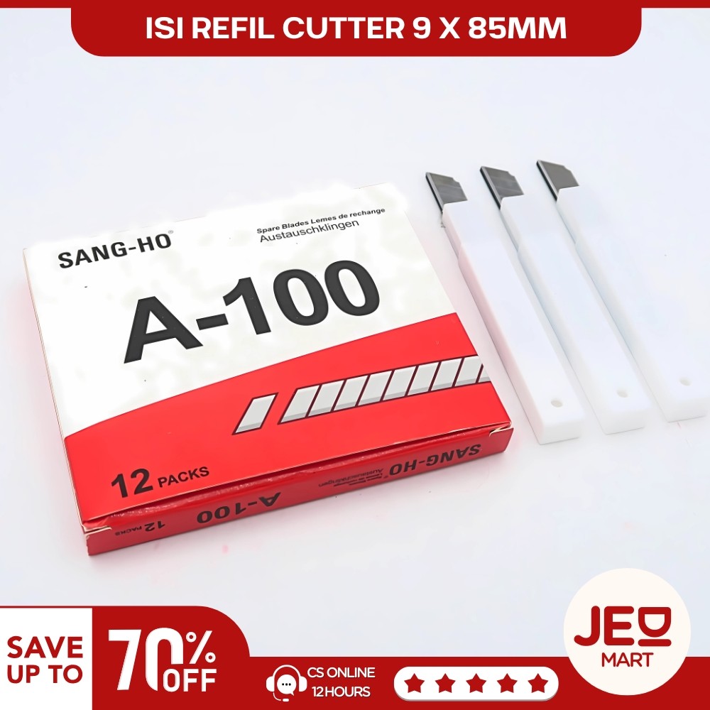 

ISI PISAU CUTTER CUTER KECIL SANGHO A 100 A100 A-100 REFILL KATER SEKOTAK (12 TUBE)