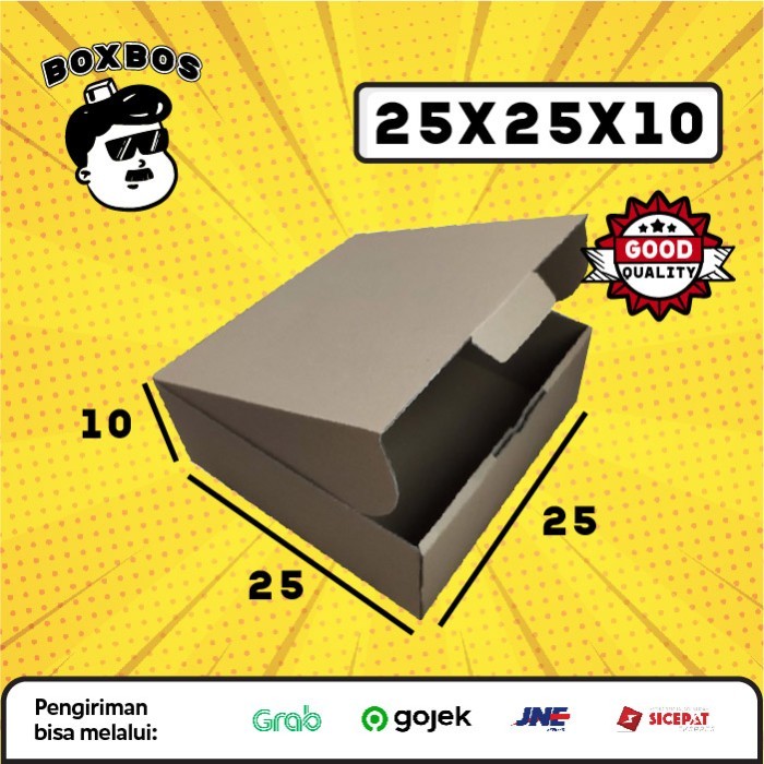 

25x25x10 CM Pizza KARDUS Corrugated Packaging Box packing Diecut