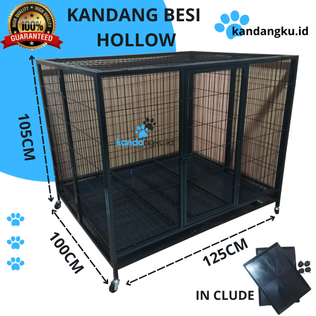 KANDANG ANJING SIZE 125X100X100CM / KANDANG BESI HOLLOW SUPER TEBAL PREMIUM