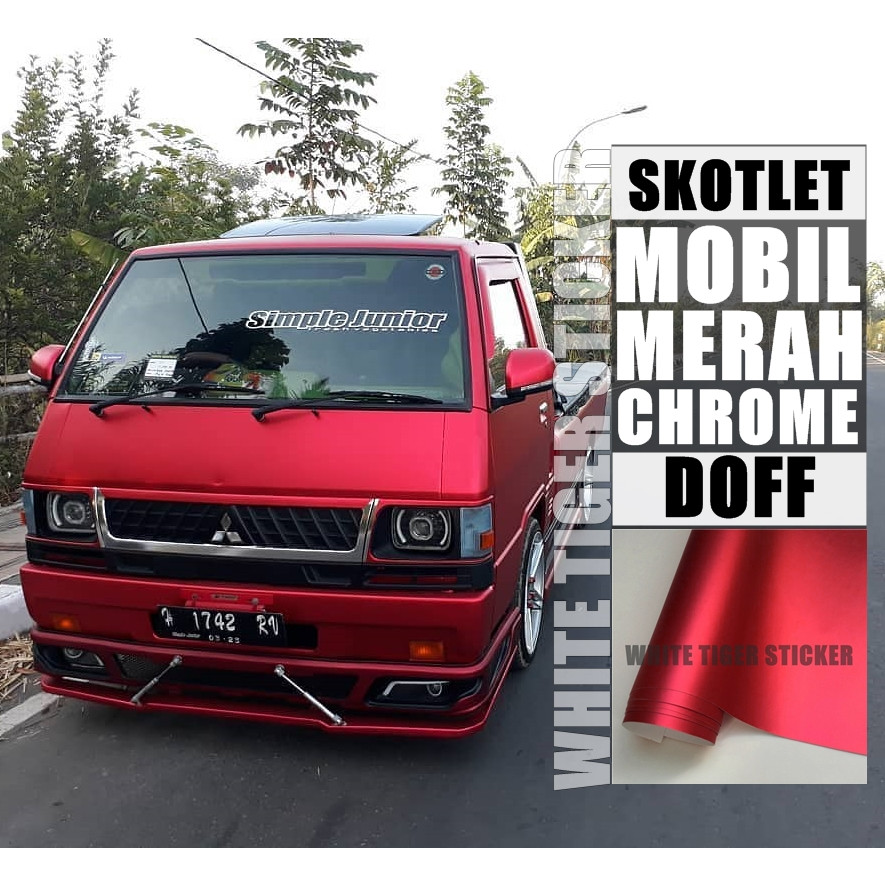 SKOTLET STIKER MOBIL MERAH DOFF METALIK LEBAR 150CM STIKER MERAH DOF METALIK SKOTLET MOBIL FULL BODY