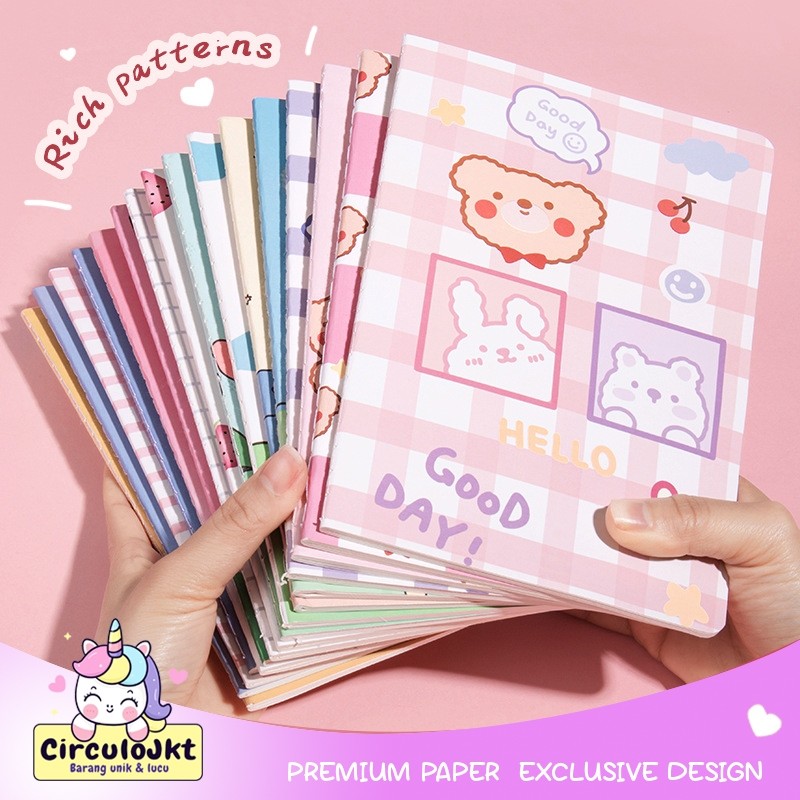

BUKU TULIS CATATAN A5 BERGARIS MOTIF KARTUN LUCU A5 SEWED