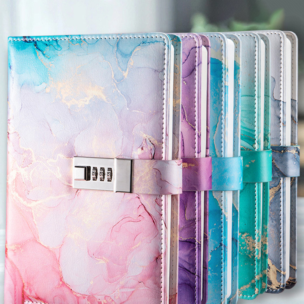 

PU Leather Diary with Lock Thick Combination Lock Journal Girls A5 Secrets Journal Waterproof Password Lock Diary