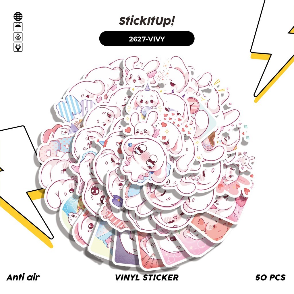 

COD✨ 50 Pcs Stiker FUNNY CHARACTER CUTY VIVY Lucu Anti Air Untuk Dekorasi Notebook Sepeda Skateboard Handphone DIY