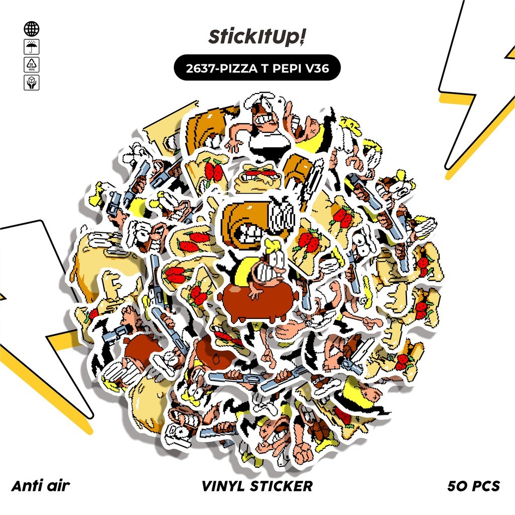 

COD✨ 50 Pcs Stiker PIZZA T PEPI V36 Lucu Anti Air Untuk Dekorasi Notebook Sepeda Skateboard Handphone DIY