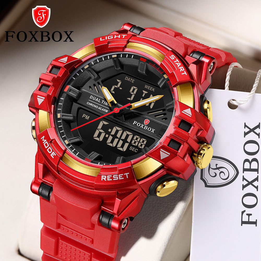 Foxbox LED gital Men Watch G Style Military Sports Electronic Double splay Date waterproof Quartz Wa