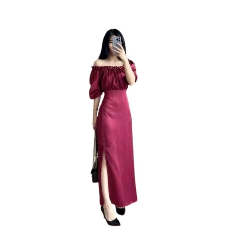 dress korean style DRESS SATIN// PRIGEL DRESS BANGKOK KOREAN STYLE