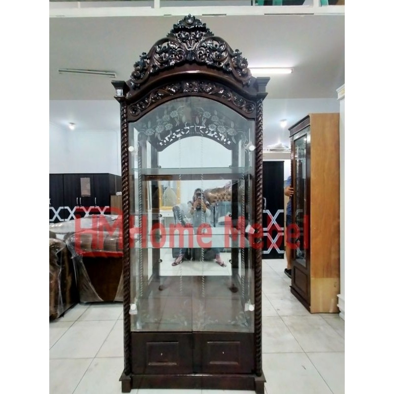 PROMO TERMURAH LEMARI HIAS JATI 2PINTU MAHKOTA