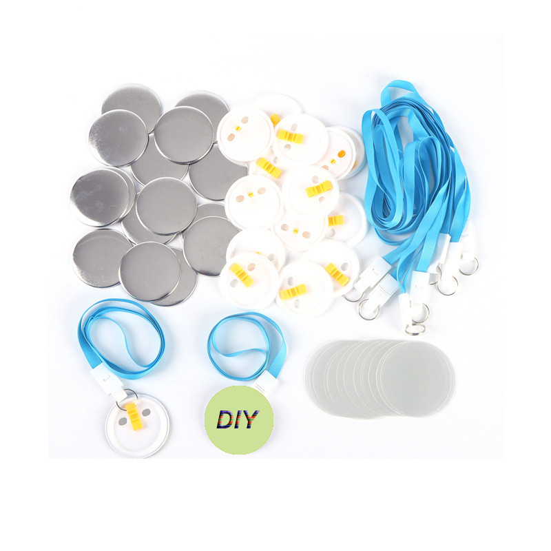 

Lanyard Badge Blank Material 100PCS Hanging Tag Employee Card Work Badge Blue Consumables DIY 44/58/75mm for Work or As A Gift