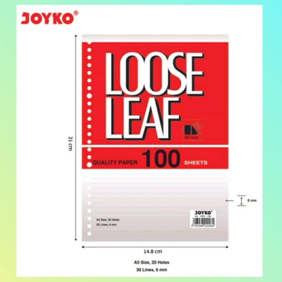 

Joyko B5-7026 100S Loose Leaf / Isi Kertas File / Binder / 100 Lembar