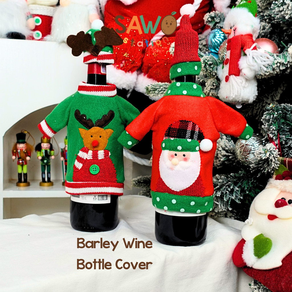 

Barley Wine Bottle Sweaters – Santa, Snowman, and Reindeer Christmas Cover Wine Bottle Covers Penutup Botol Santa, Manusia Salju, dan Rusa Dekorasi Xmas Bingkisan Packaging Natal