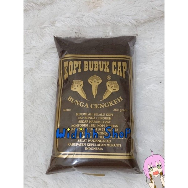 

Kopi Bubuk Halus / Kasar 500Gram Asli Kepulauan Meranti Selatpanjang / Kopi Bubuk Cap Bunga Cengkeh