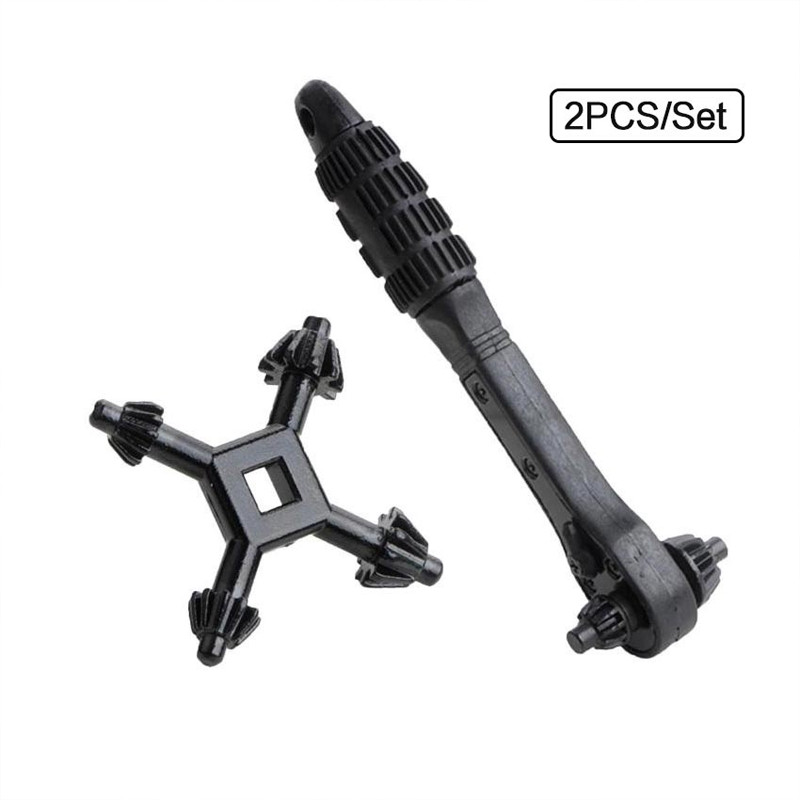 2Pcs Kunci Kepala Bor 4 Way Fit Drill Chuck Key Kunci Kepala Pembuka Mata Kepala Bor 4 Cabang Kunci 