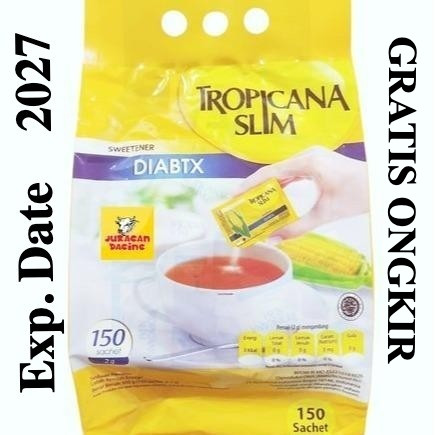 TROPICANA SLIM SWEETENER DIABTX Gula Pasir Kemasan Bag Isi 150 Sachet Untuk Penderita Diabetes