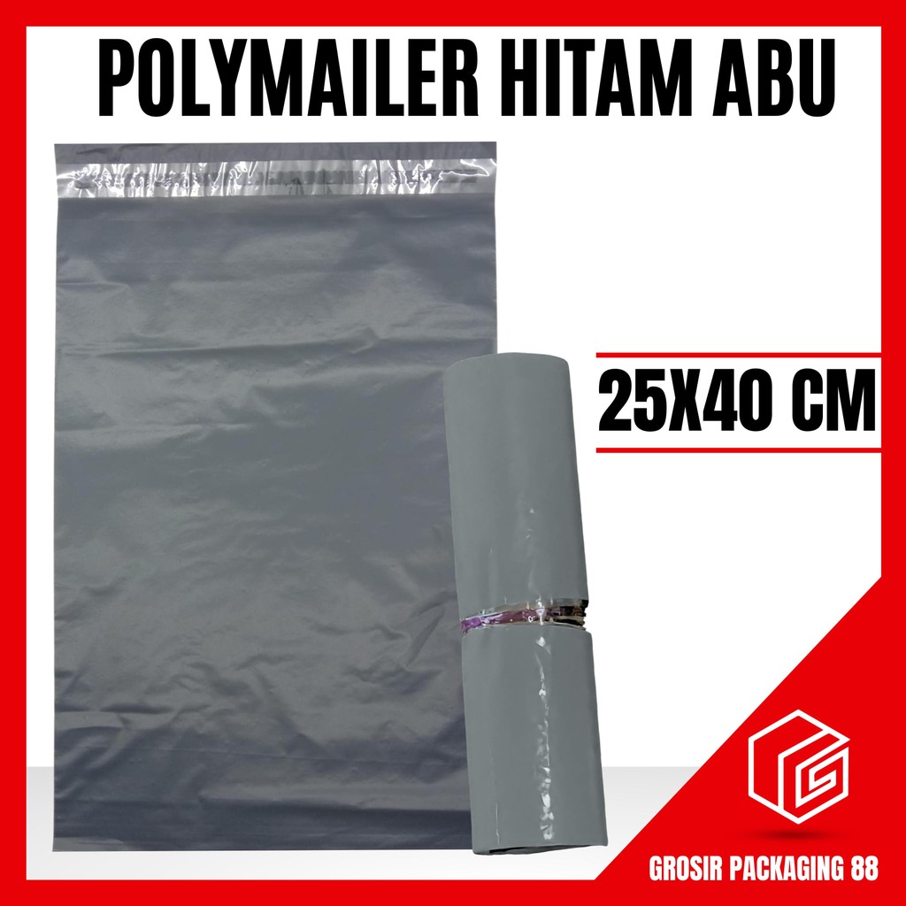 

Plastik Packing Olshop Online Shop Ol On Shop Polymailer Hitam Abu 25x40 Isi 100 Pcs Semi Glossy